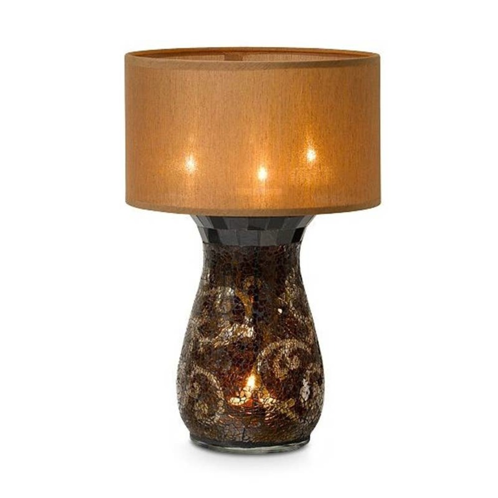 PartyLite Amaretto Swirl Multi‎ Tealight Lamp Base P91067B Shade P91057S RETIRED